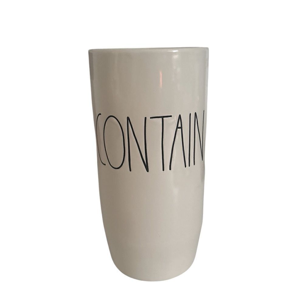 Rae Dunn Long Letters CONTAIN Ceramic
Canister With no Lid